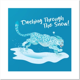 Dashing Through the Snow (Leopard) Posters and Art